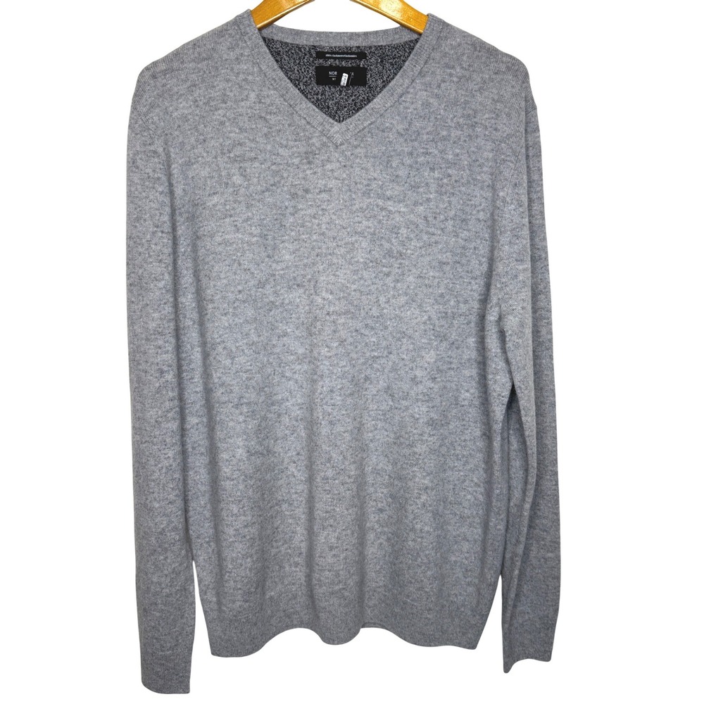 Nordstrom Mens Shop‎ V-Neck Cashmere Sweater Large Gray